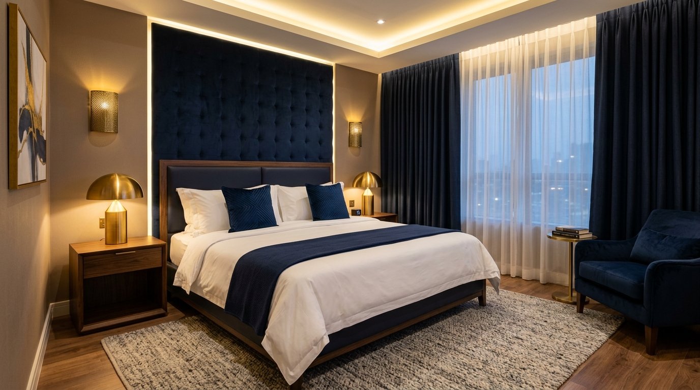 Comfortable and clean AC hotel room at Shree Jee Bhawan Chitrakoot